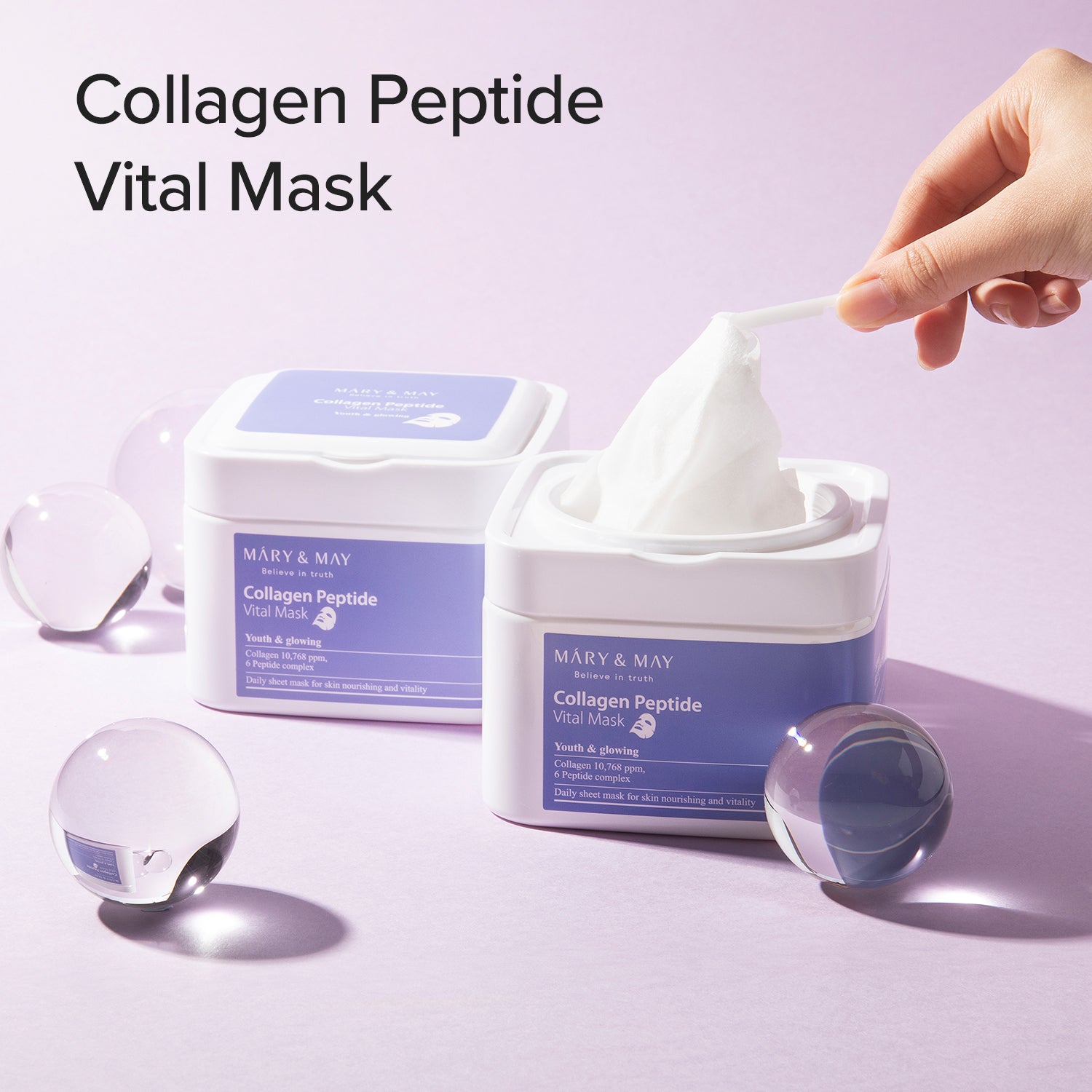 Mary & May Collagen Peptide Vital Mask Pack (30 Sheets)