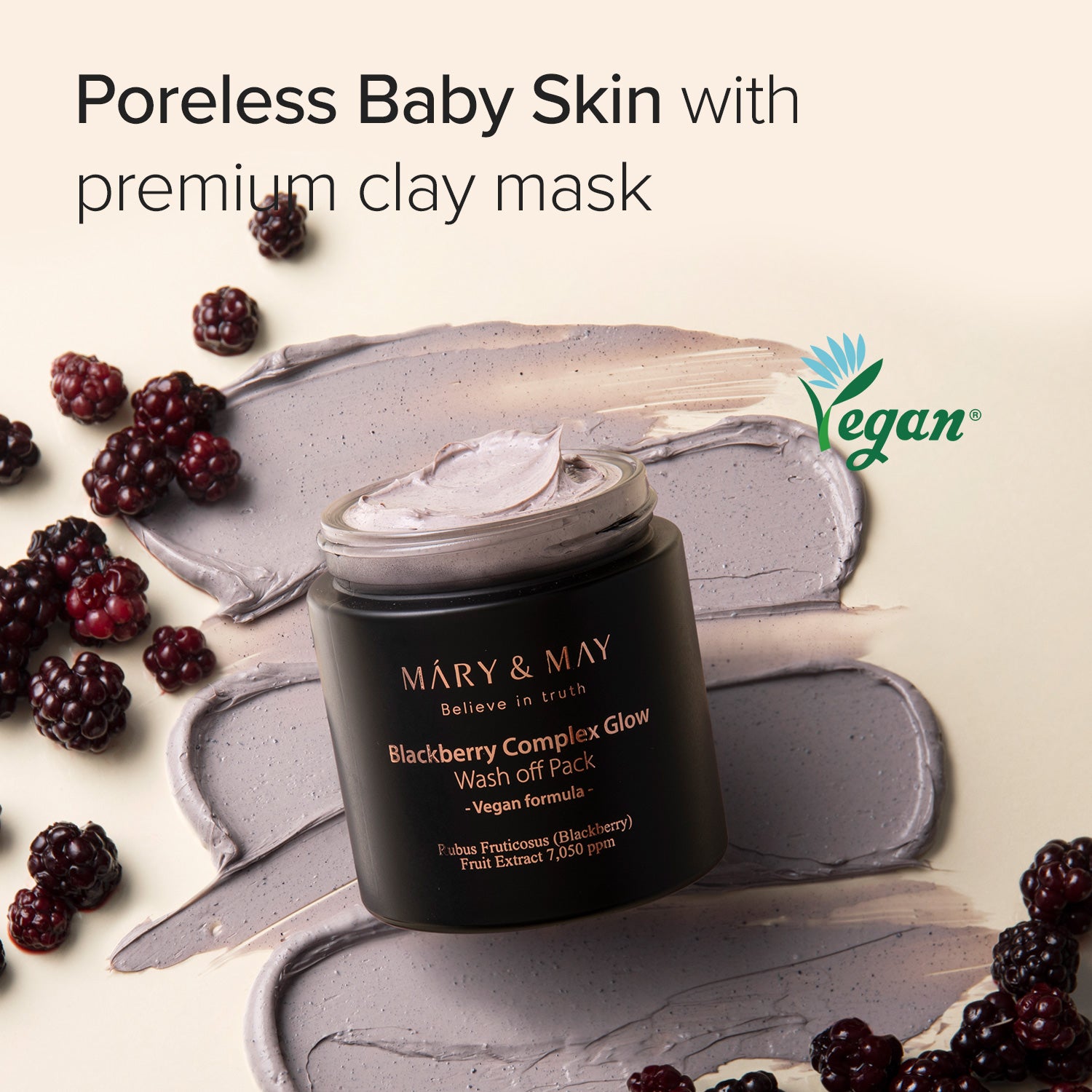 Mary & May Blackberry Complex Glow Wash-Off Pack 125g – Brightening & Exfoliating Clay Mask