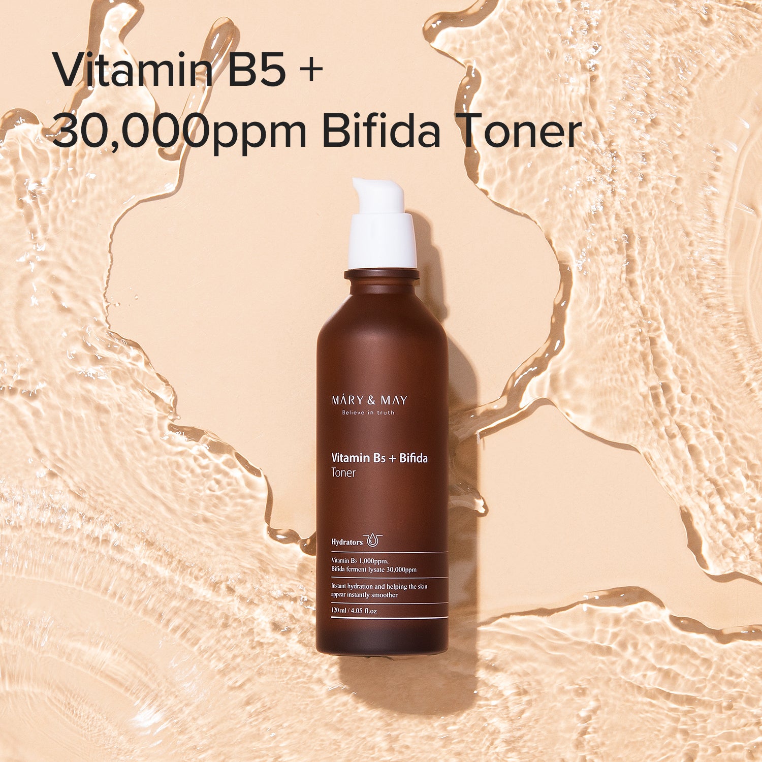 Mary & May Vitamin B5 + Bifida Toner – 120 mL Hydrating & Barrier-Repair Facial Toner