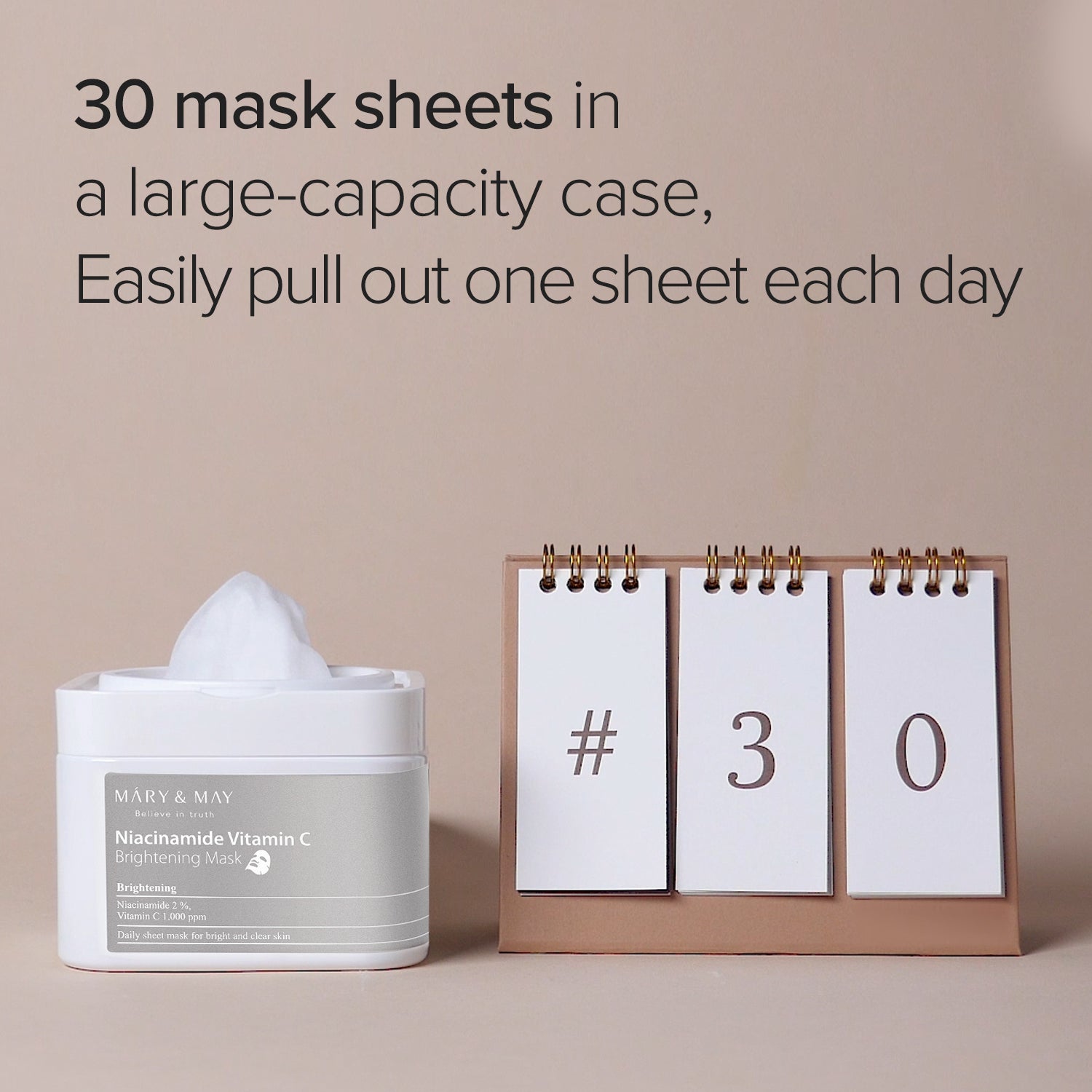 Mary & May Niacinamide + Vitamin C Brightening Mask Pack (30 Sheets)