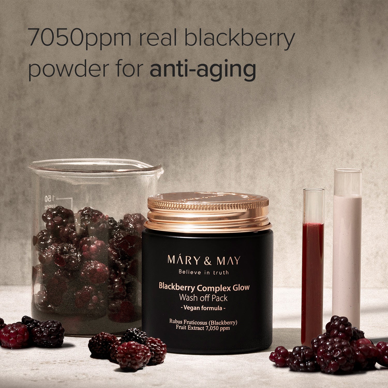 Mary & May Blackberry Complex Glow Wash-Off Pack 125g – Brightening & Exfoliating Clay Mask