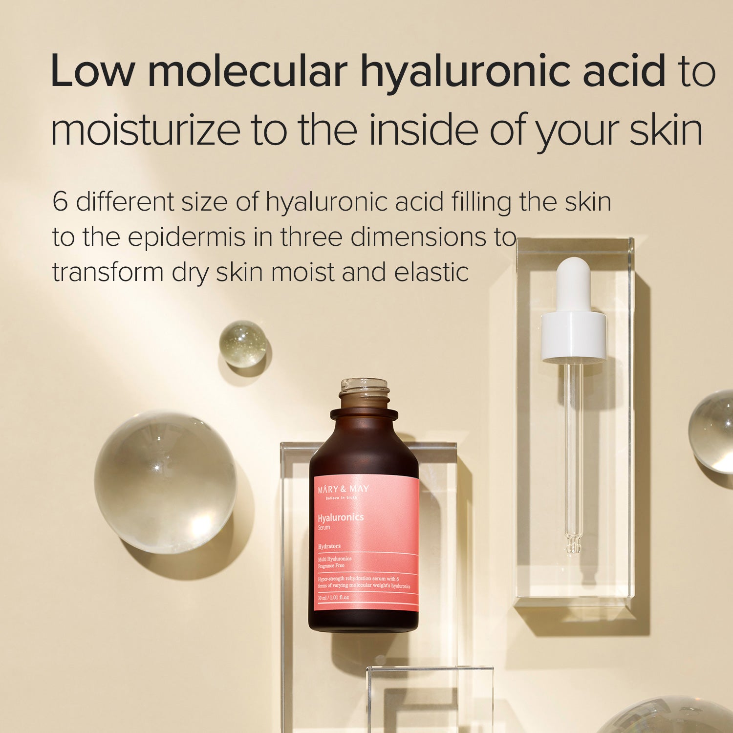 Mary & May Hyaluronic Acid Hydrating Serum 30ml – Deep Moisture & Plumping Care