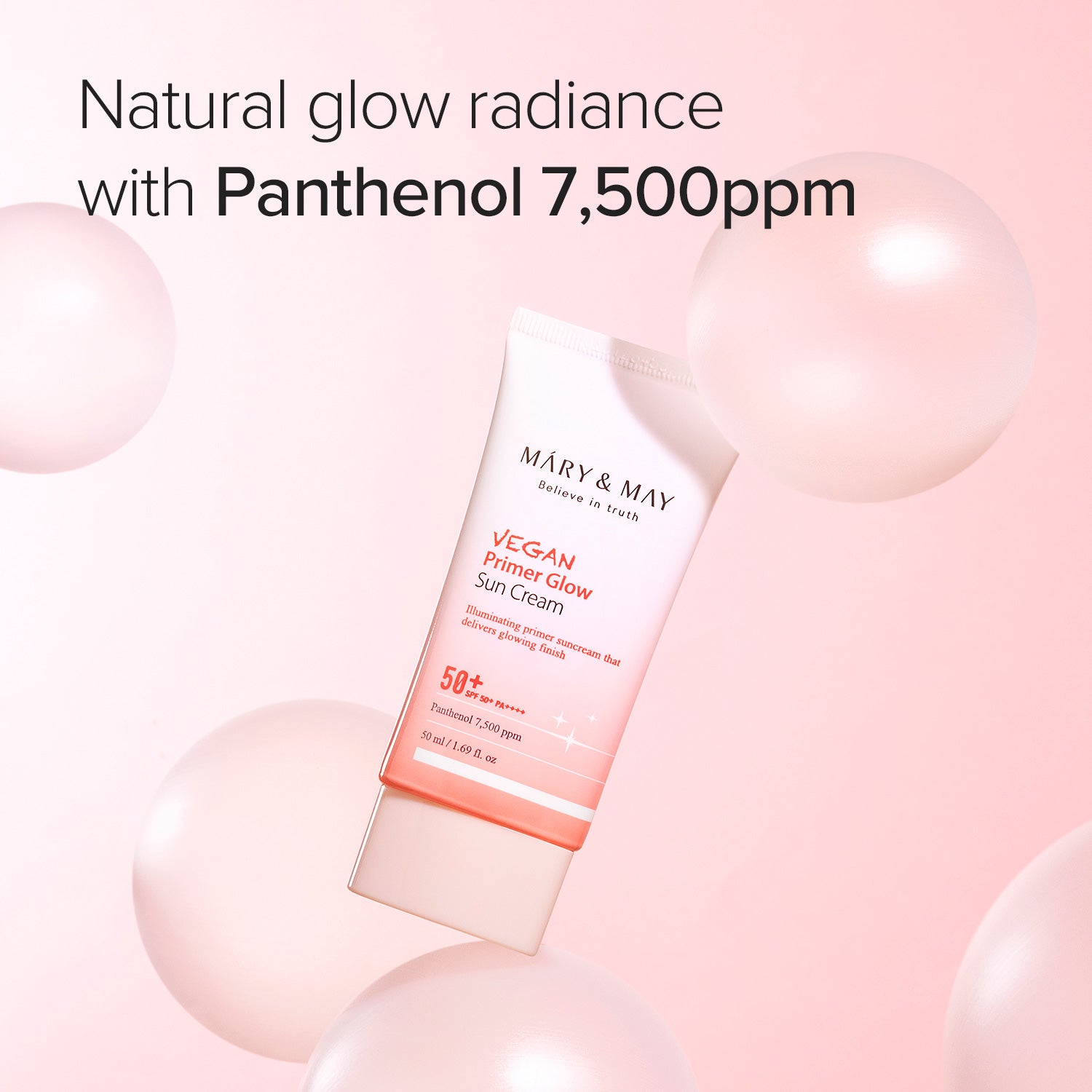 Mary & May Vegan Primer Glow Sun Cream SPF50+ PA++++ (50 mL)