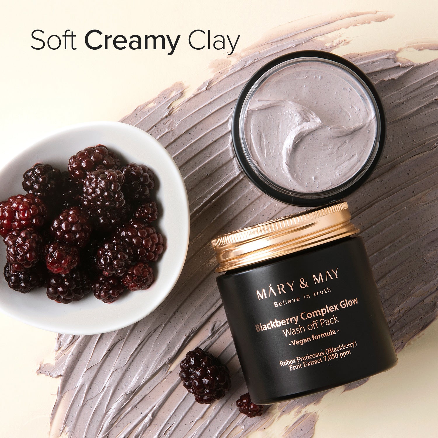 Mary & May Blackberry Complex Glow Wash-Off Pack 125g – Brightening & Exfoliating Clay Mask