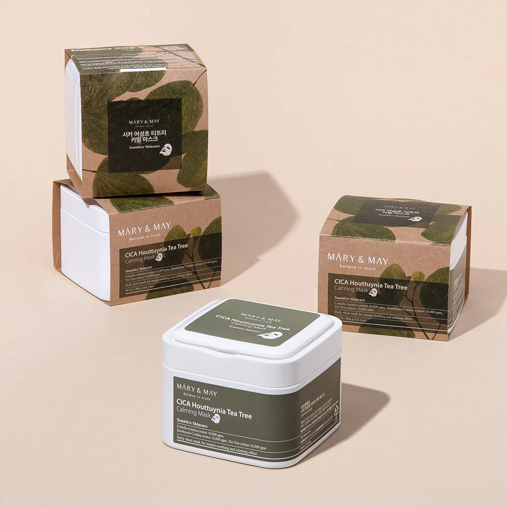 Mary&May Cica Houttuynia + Tea Tree Calming Mask Pack (30 Sheets)