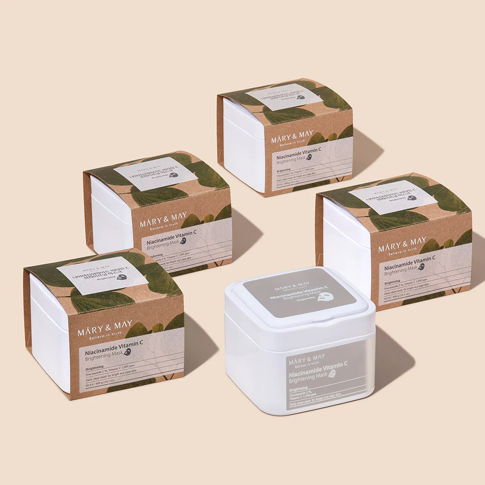 Mary & May Niacinamide + Vitamin C Brightening Mask Pack (30 Sheets)