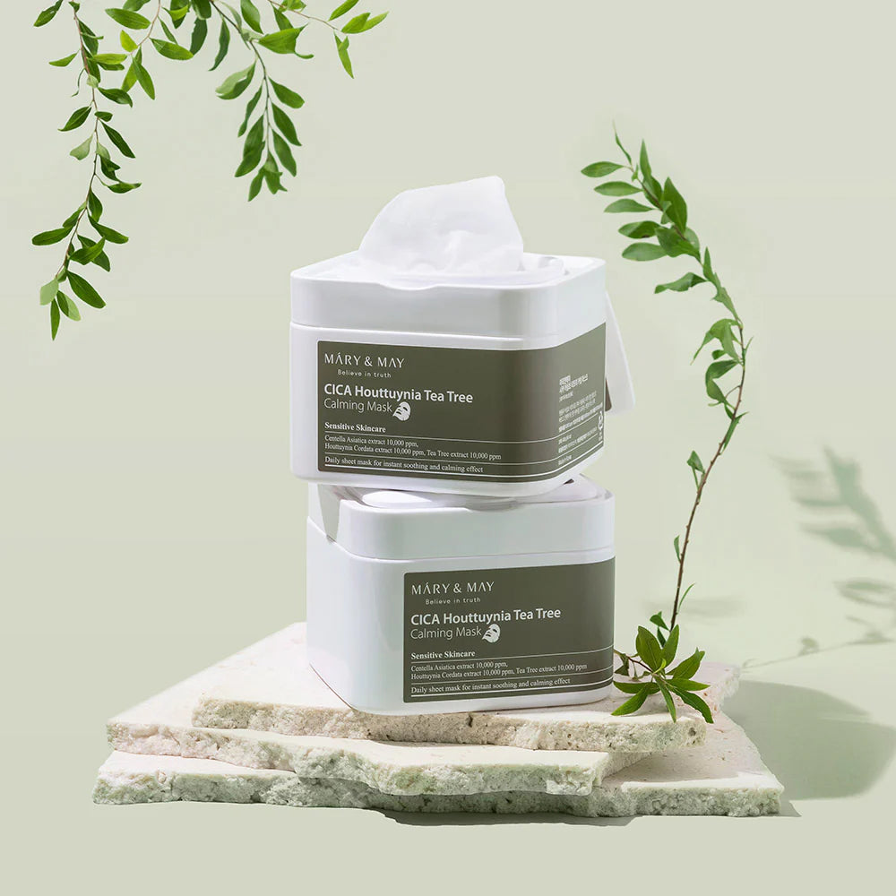 Mary&May Cica Houttuynia + Tea Tree Calming Mask Pack (30 Sheets)
