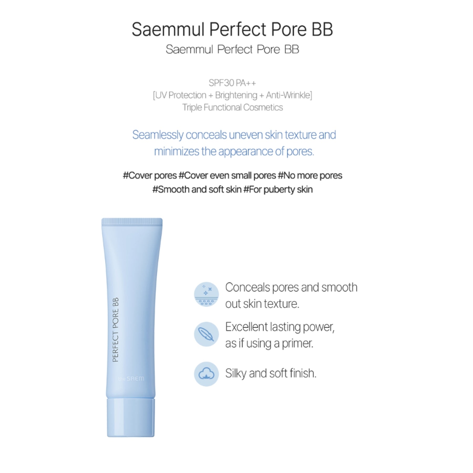 The Saem Perfect Pore BB Cream SPF30 – Light Beige 30ml