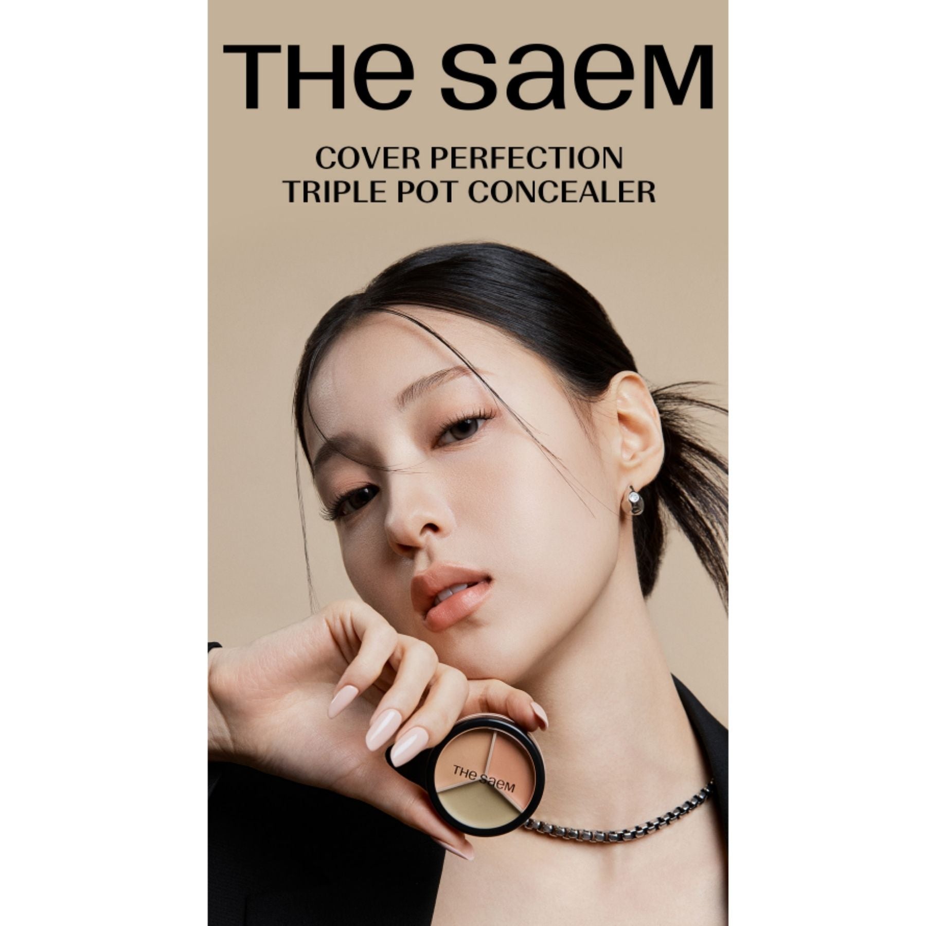 The Saem Triple Pot Correct Up Beige Concealer Palette – 3-Color Corrector