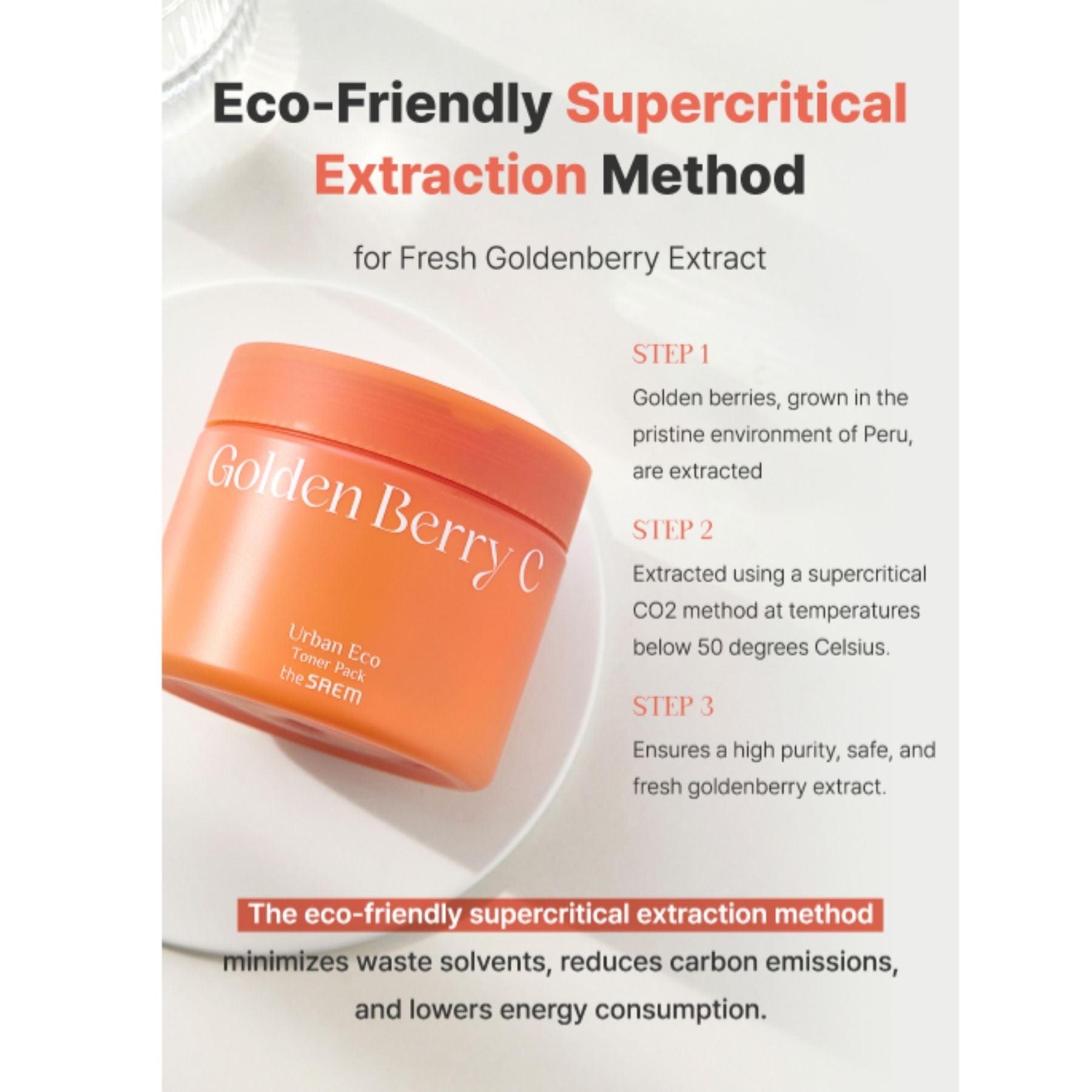 The Saem Urban Eco Golden Berry C Toner Pads with Vitamin C & Niacinamide – 50 pcs