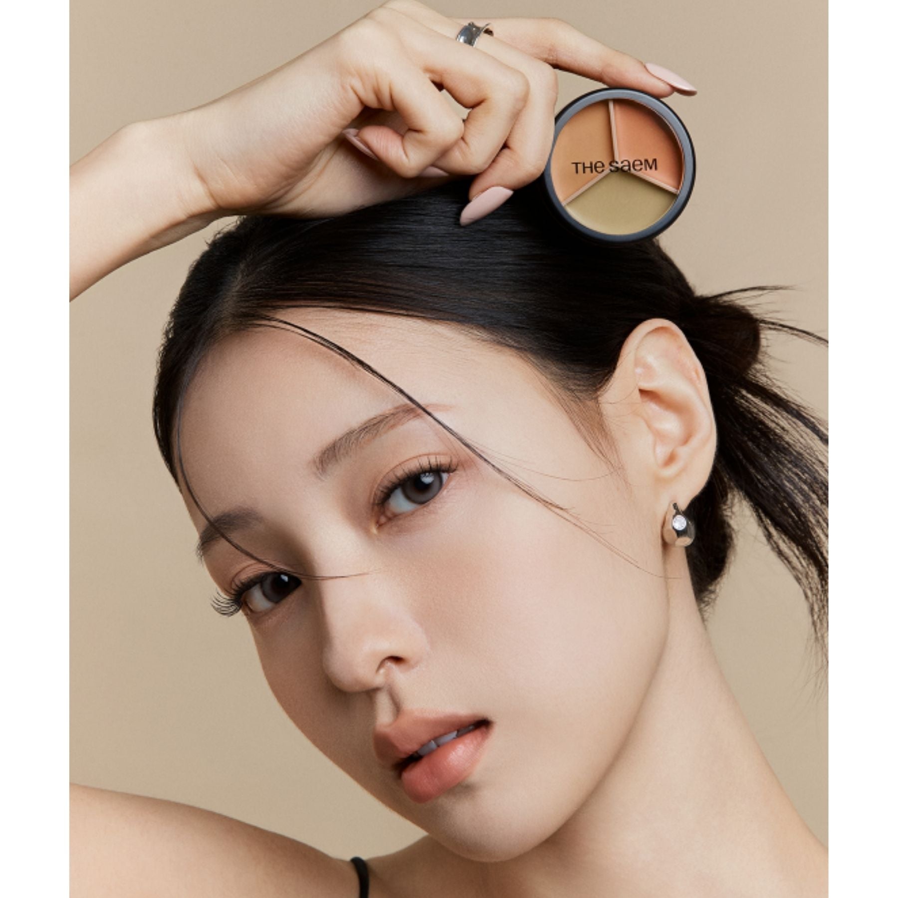 The Saem Triple Pot Correct Up Beige Concealer Palette – 3-Color Corrector