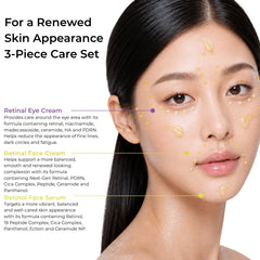 Vionine Night Care Trio Set | Retinol Serum + Retinal Face Cream + Retinal Eye Cream