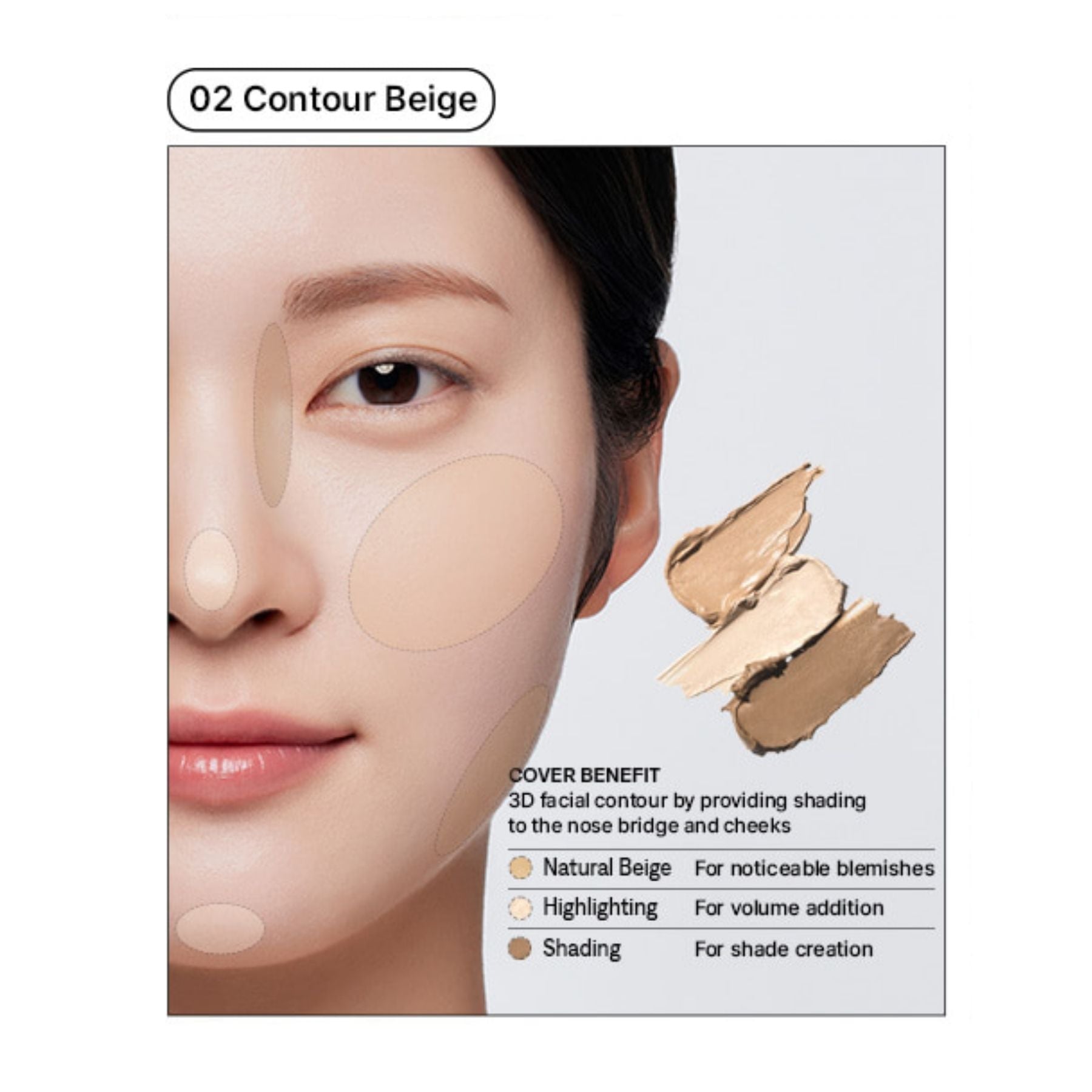 The Saem Cover Perfection Triple Pot 02 Contour Beige – 3-in-1 Concealer Palette