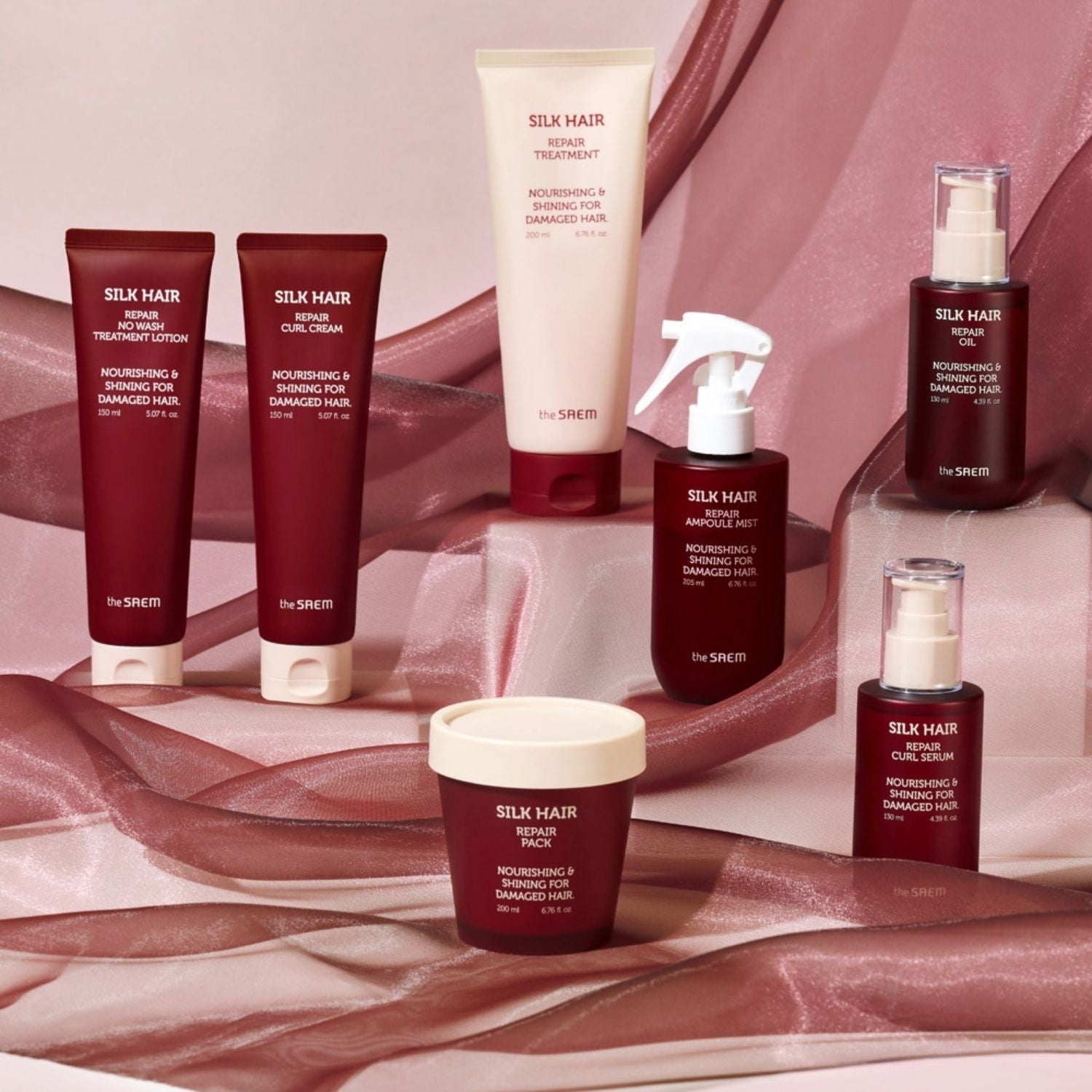 The Saem Silk Hair Repair Ampoule Mist – Silk Protein & Keratin Hair Spray 200ml