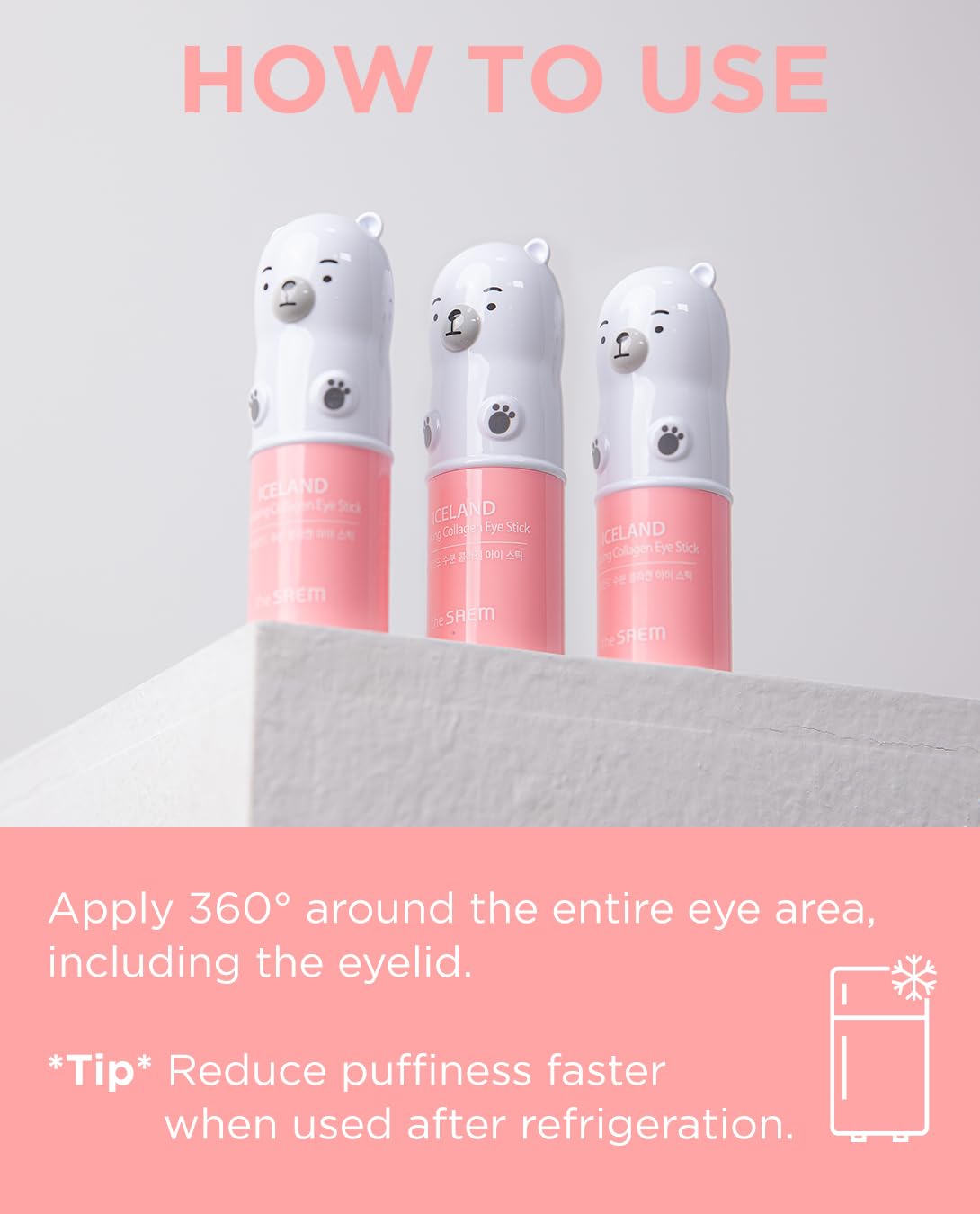 The Saem Iceland Hydrating Collagen Eye Stick – Cooling Puffiness Treatment