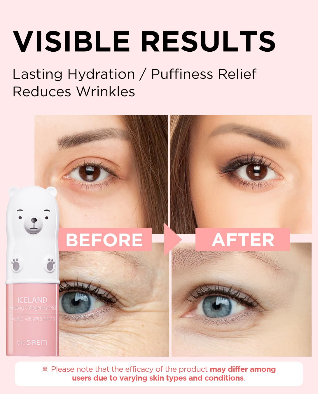 The Saem Iceland Hydrating Collagen Eye Stick – Cooling Puffiness Treatment