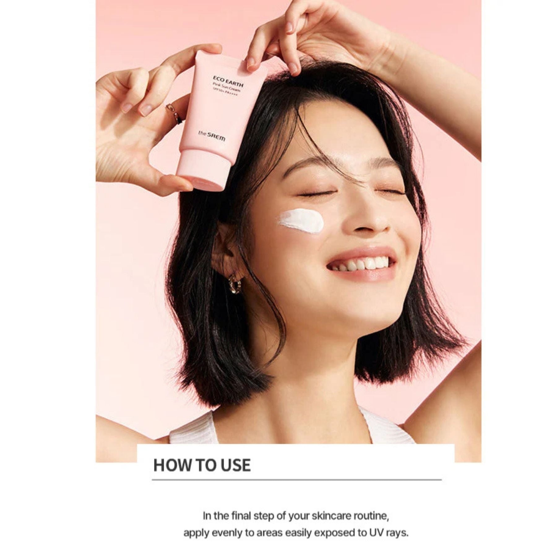 The Saem Eco Earth Pink Tone-Up Sun Cream SPF50+ PA++++ 50g