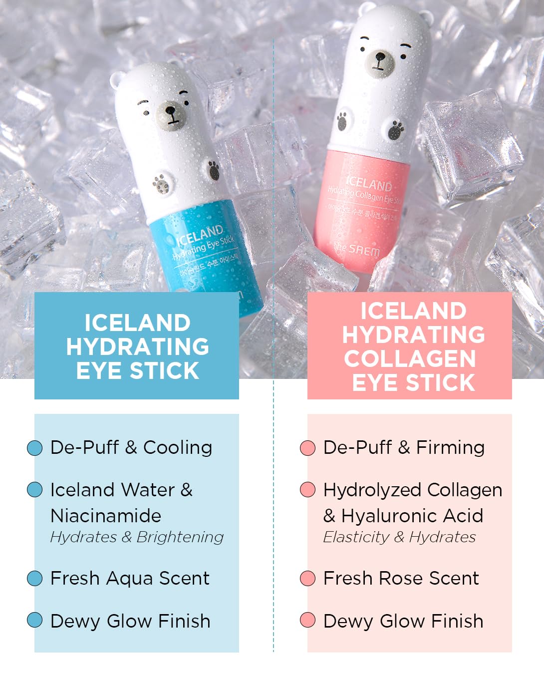 The Saem Iceland Hydrating Collagen Eye Stick – Cooling Puffiness Treatment