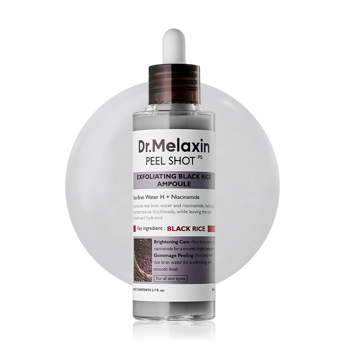 Dr.Melaxin Peel Shot Exfoliating Black Rice Ampoule, 80 ml