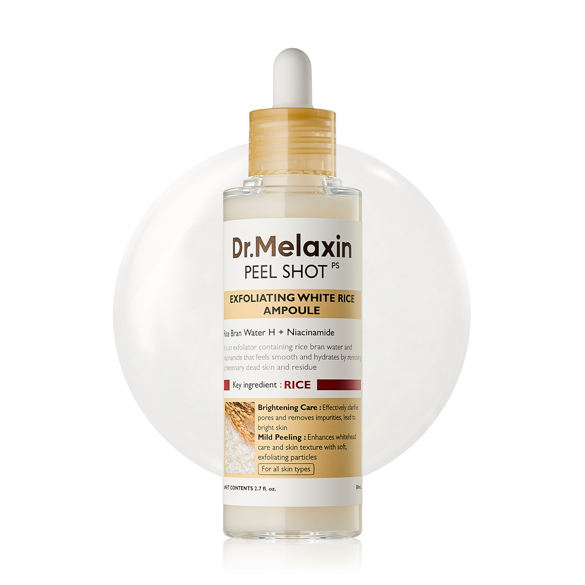 Dr.Melaxin Peel Shot Exfoliating White Rice Ampoule, 80 ml