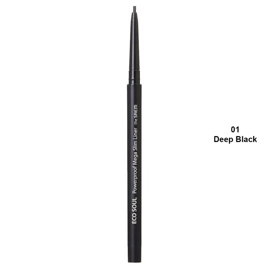The Saem Eco Soul Mega Slim Waterproof Eyeliner – Deep Black 1.5mm