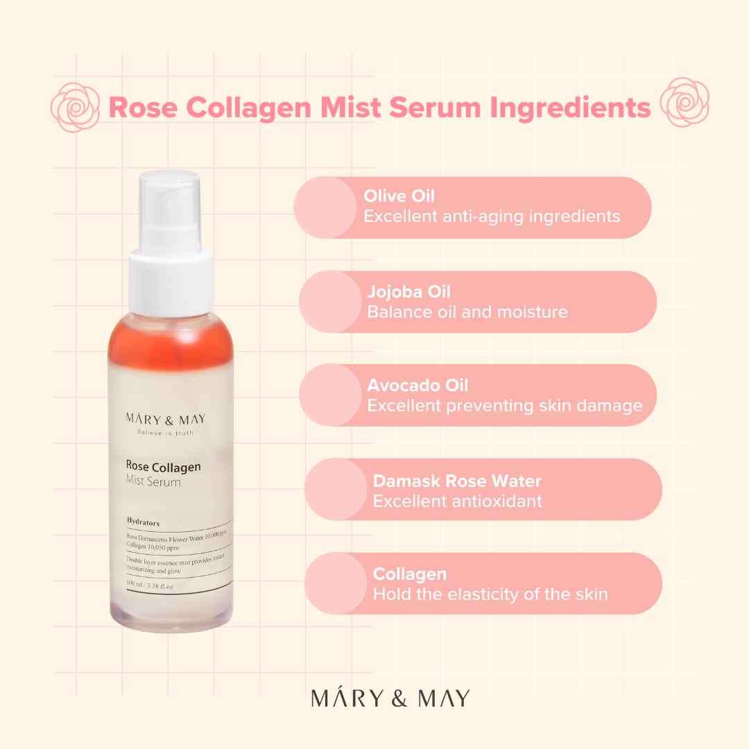 Mary & May Rose Collagen Mist Serum – 100 ml
