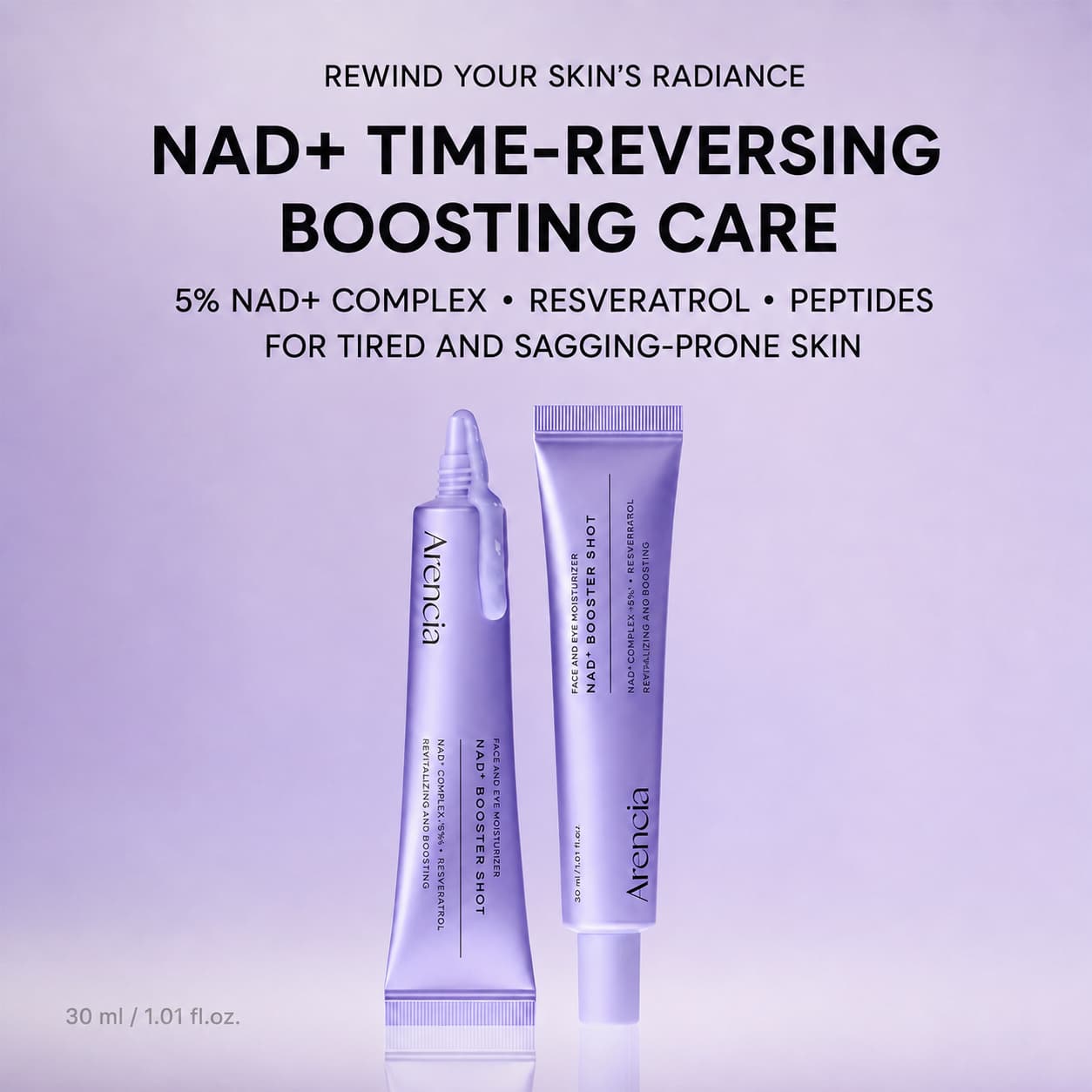 Arencia NAD+ Time-Rewind Booster Shot, Firming Serum, 30 ml