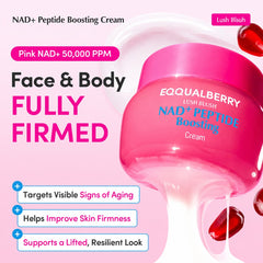 Eqqualberry NAD+ Peptide Boosting Cream, NAD+ 5% & 13 Peptides, 50 ml / 1.69 fl oz