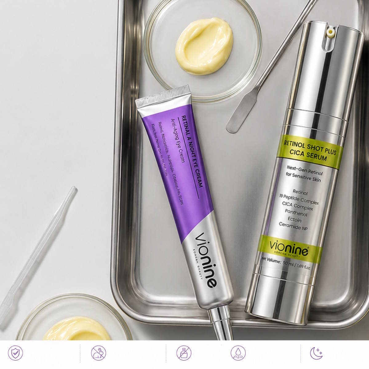 Vionine Night Care Duo Set (Serum Set) | Retinol Serum + Retinal Eye Cream
