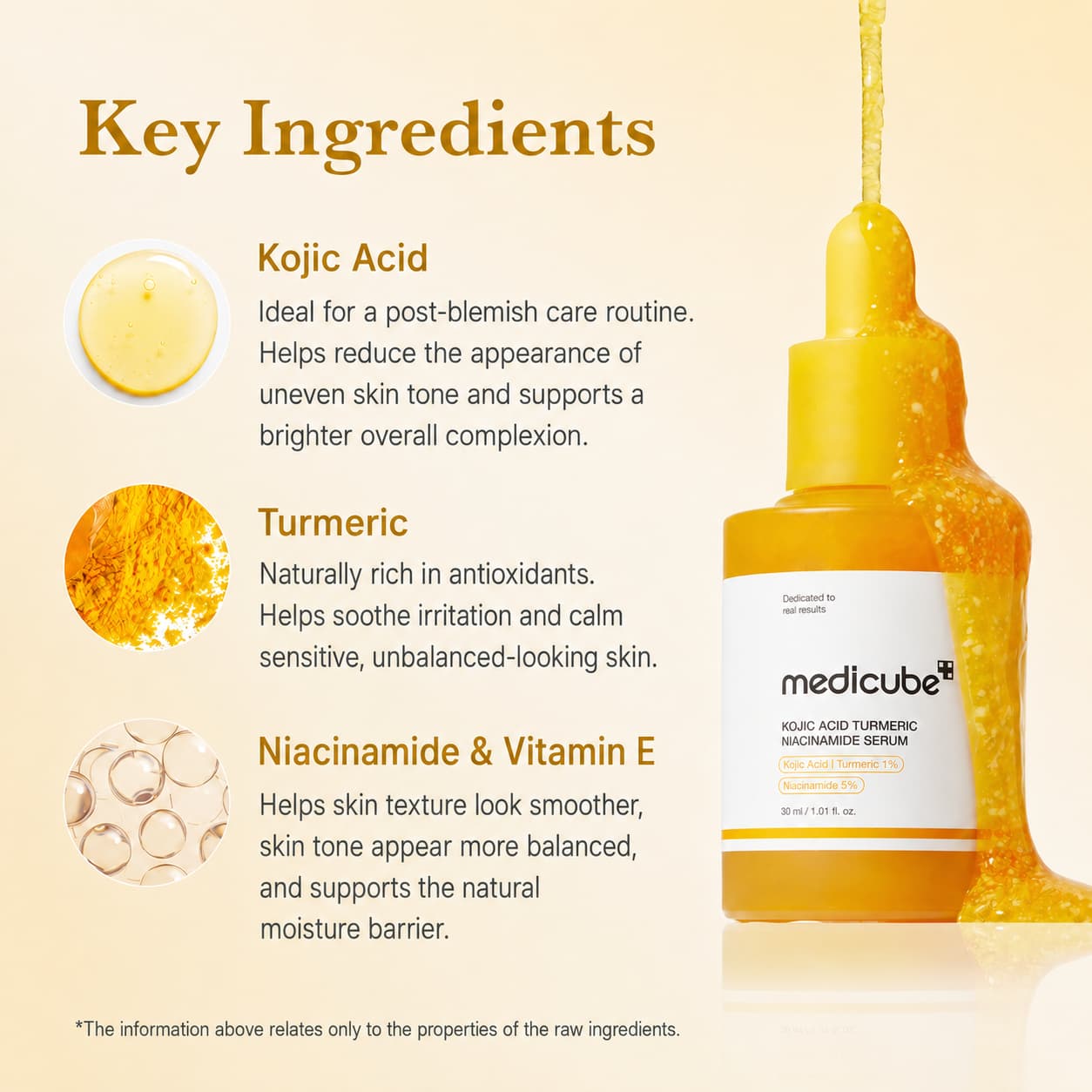 Medicube Kojic Acid Turmeric Niacinamide Serum, 30 ml