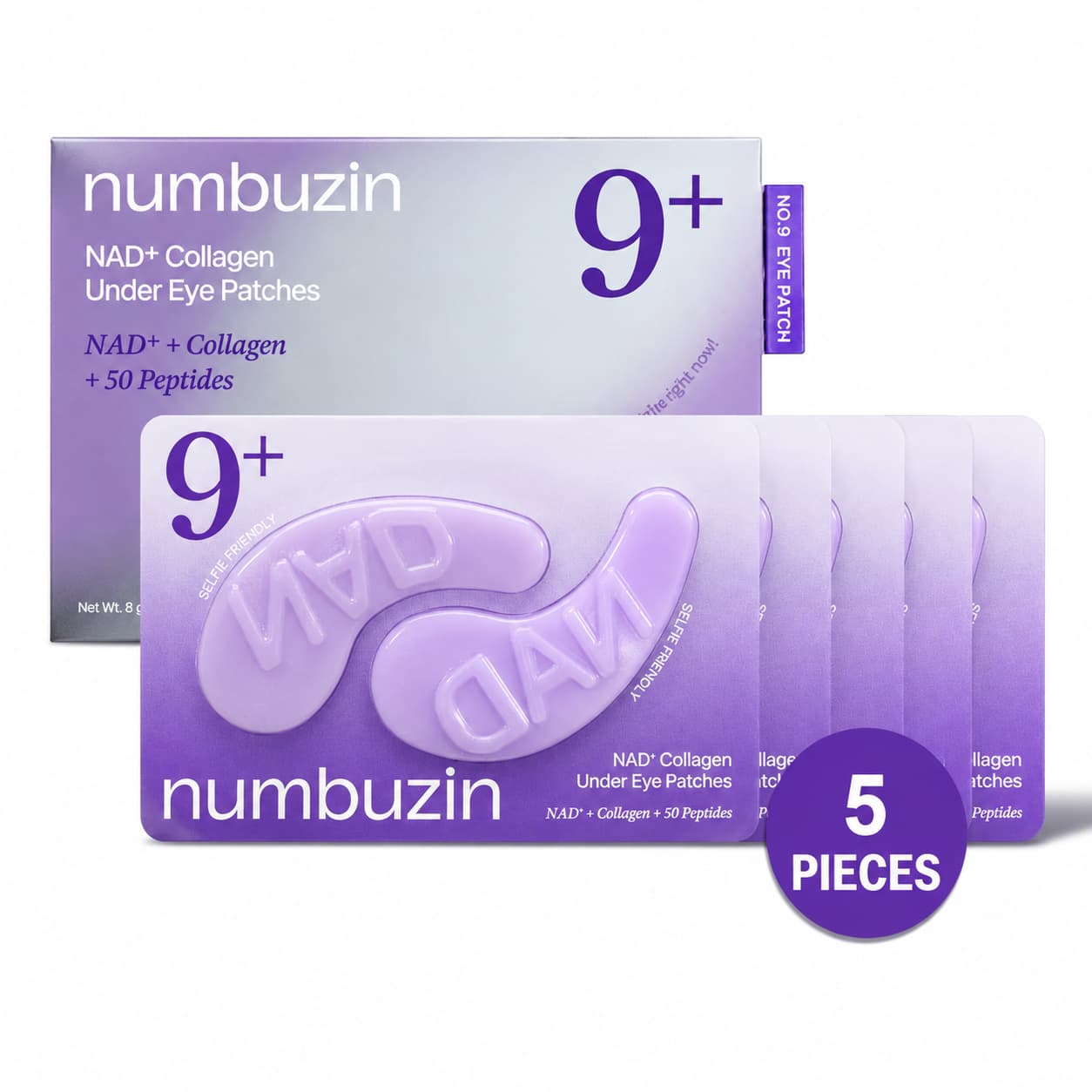 Numbuzin No.9 NAD+ Collagen Under Eye Patches, 5 Pairs
