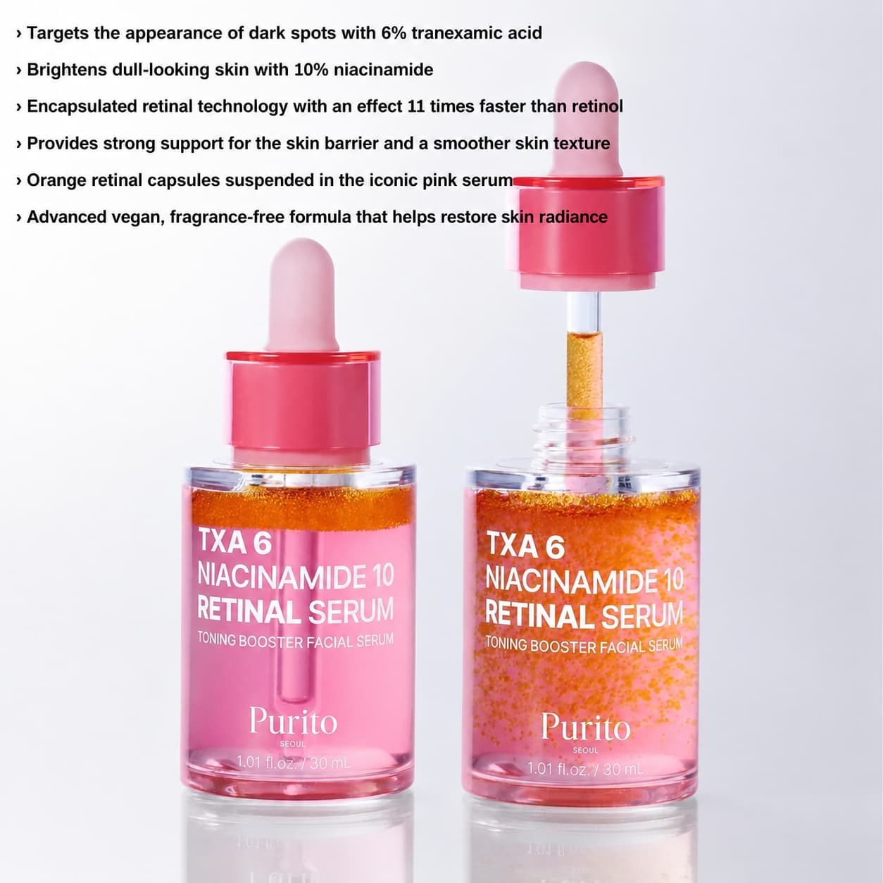Purito Seoul TXA 6 Niacinamide 10 Retinal Serum, 30 ml / 1.01 fl oz
