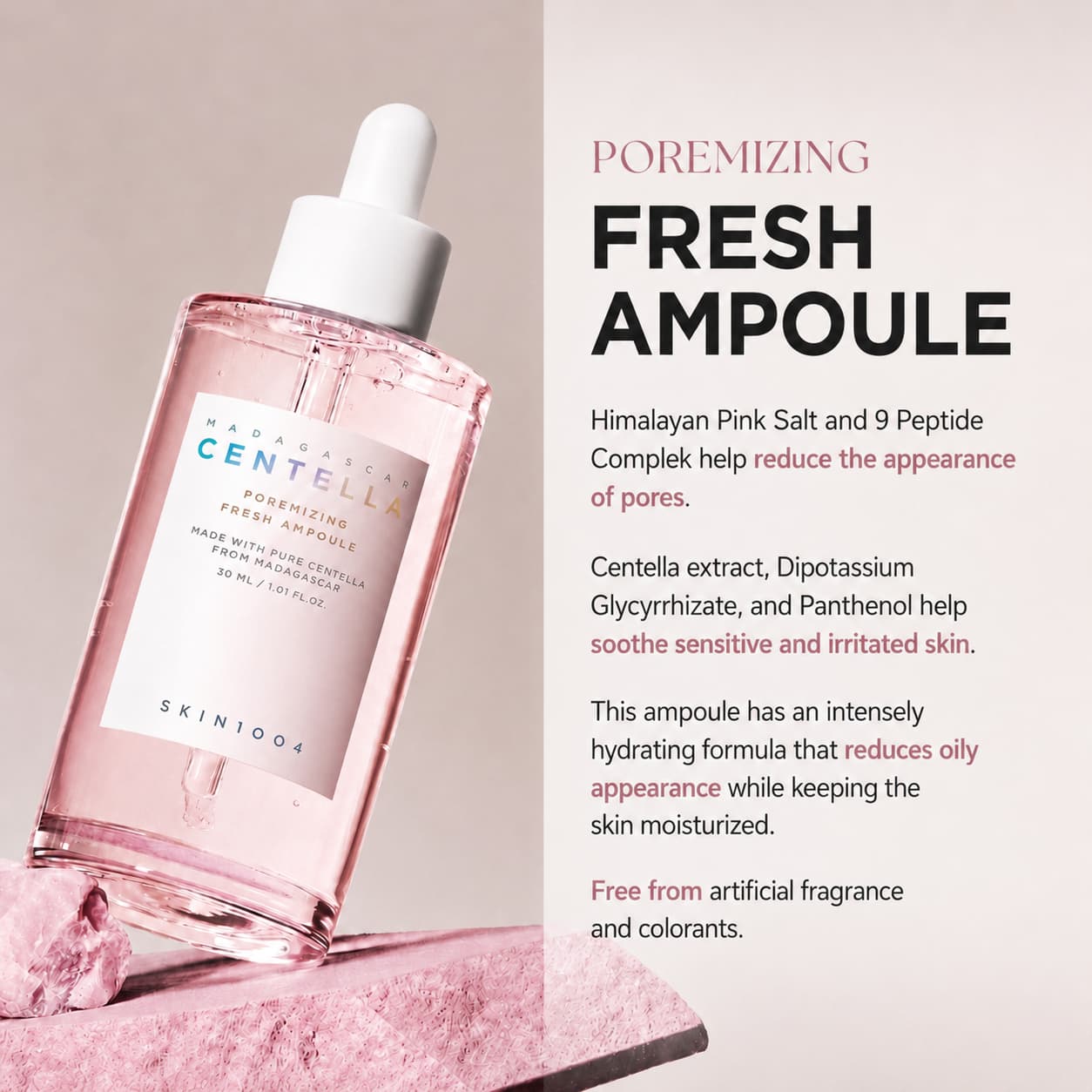 SKIN1004 Madagascar Centella Poremizing Fresh Ampoule, 30 ml