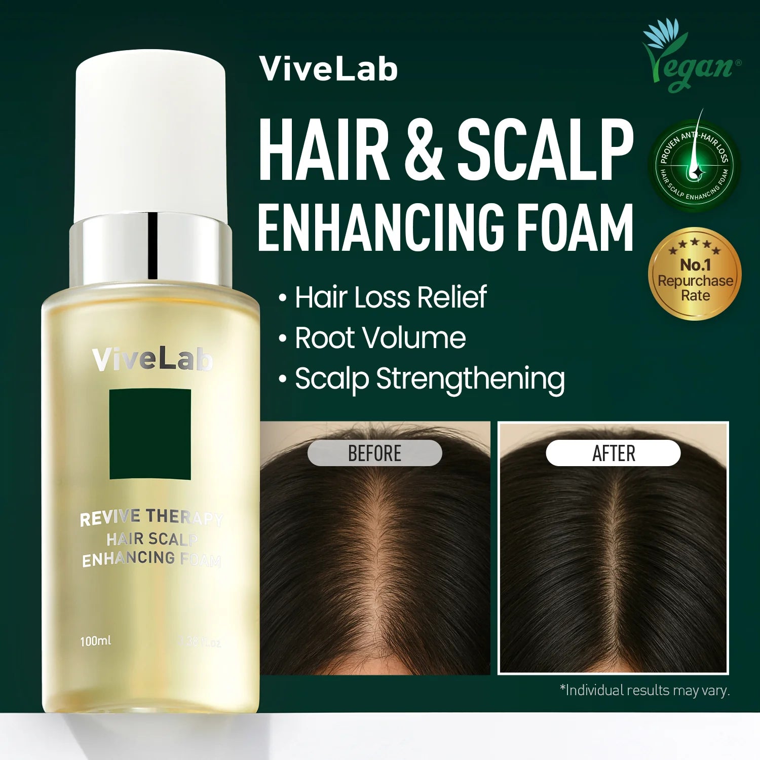 ViveLab Revive Hair Scalp Foam – Overnight Anti-Hair Loss Treatment 33ml