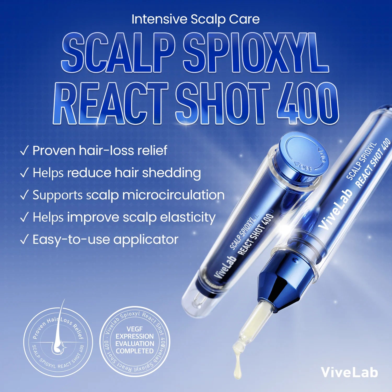 ViveLab Scalp Spioxyl React Shot 400 – Microneedle Hair Serum 15ml