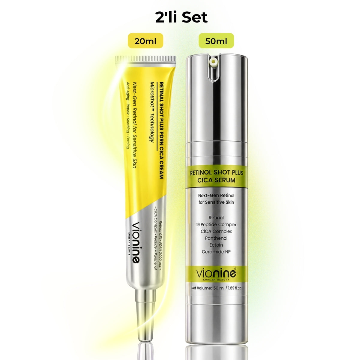 Vionine Retinal & Retinol MicroShot™ Plus Set, Anti-Aging Cream & Serum Duo