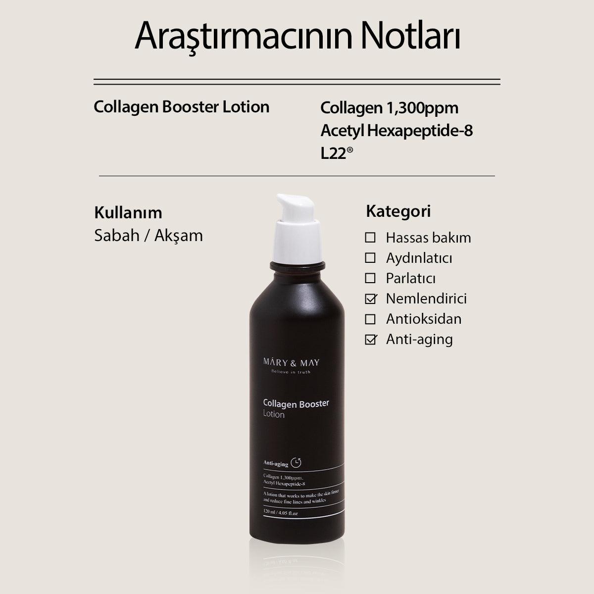 Collagen Booster Sıkılaştırıcı ve Dolgunluk Sağlayan Yaşlanma Karşıtı Nemlendirici Losyon 120 mL - Mary & May - Vionine