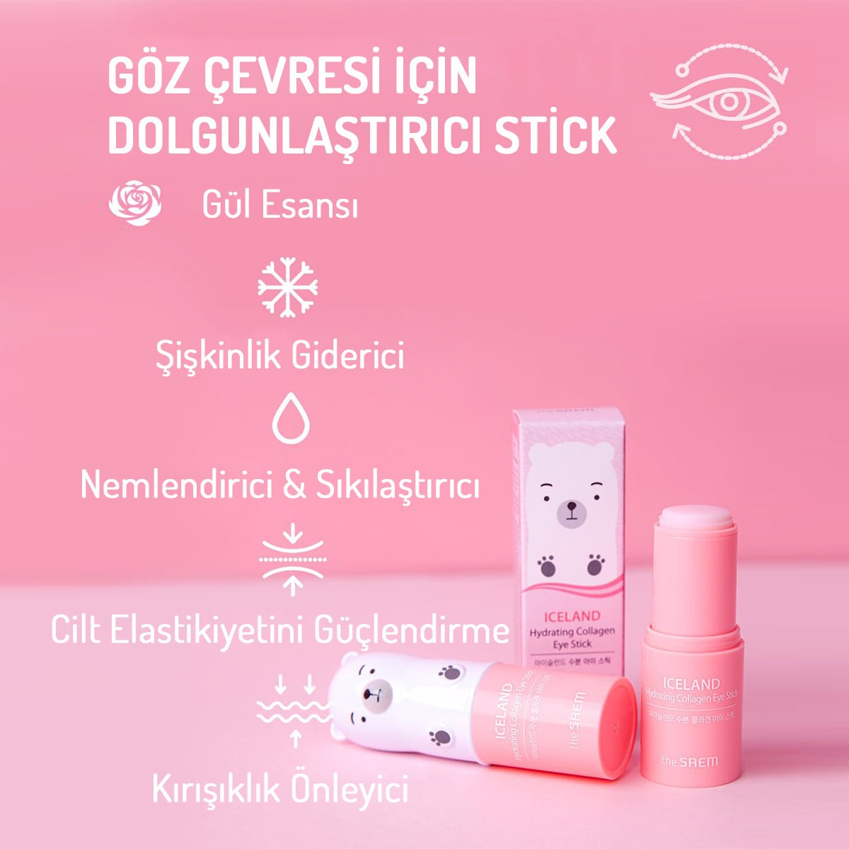 Iceland Hydrating Kolajenli Göz Çevresi İçin Nemlendirici Stick - The Saem - Vionine