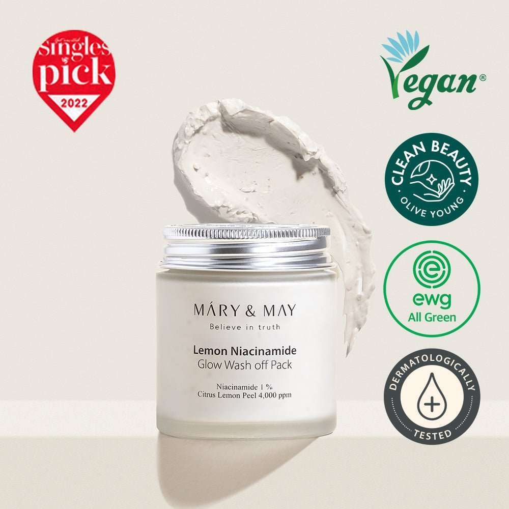 Mary&May Vegan Lemon Niacinamide Glow Wash off Pack 125g