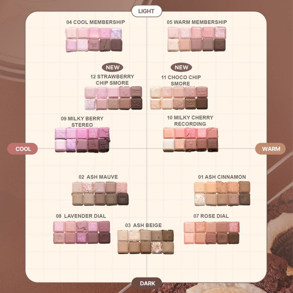 Lilybyred Mood Keyboard / 10’lu Göz Farı 12 Strawberry Chip Smore - Lilybyred - Vionine