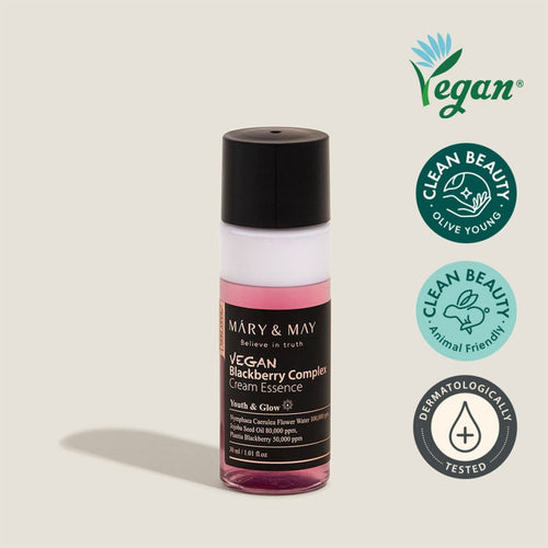 Mary&May Vegan Blackberry Complex Cream Essence 30ml, Hydrating & Anti-Aging Dual-Layer Serum