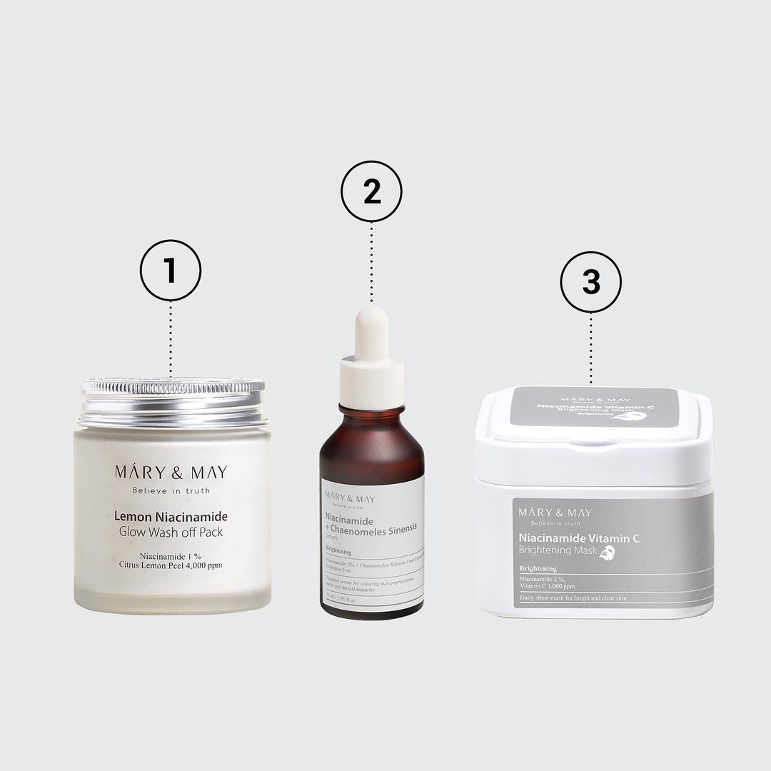 Niacinamide + C Vitamini İçeren Aydınlatıcı Maske Paketi (30 adet) - Mary & May - Vionine