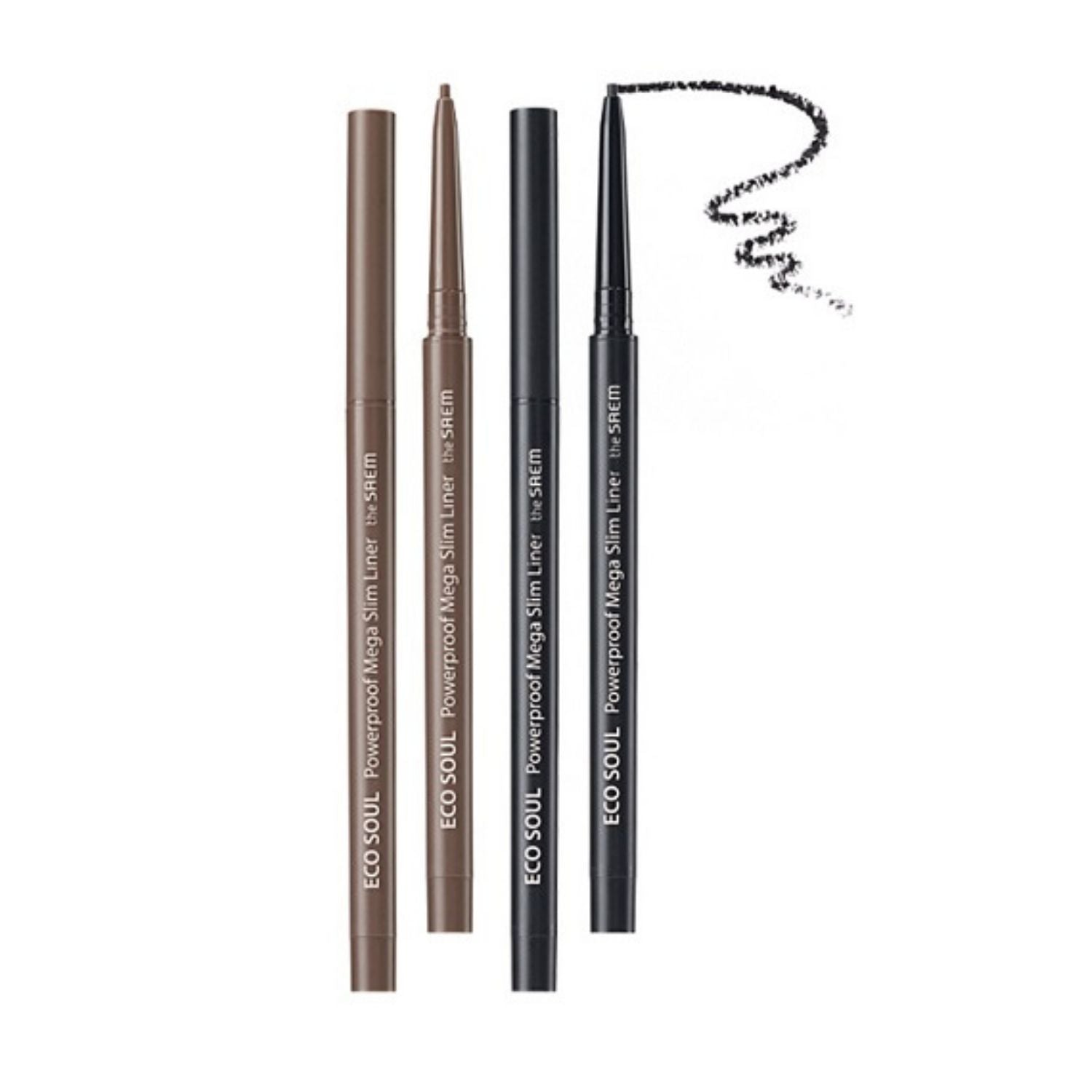 The Saem Eco Soul Mega Slim Waterproof Eyeliner – Deep Black 1.5mm