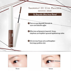Saemmul 3D Slim Üç Boyutlu Ultra İnce Rimel - Kahverengi - THE SAEM - Vionine