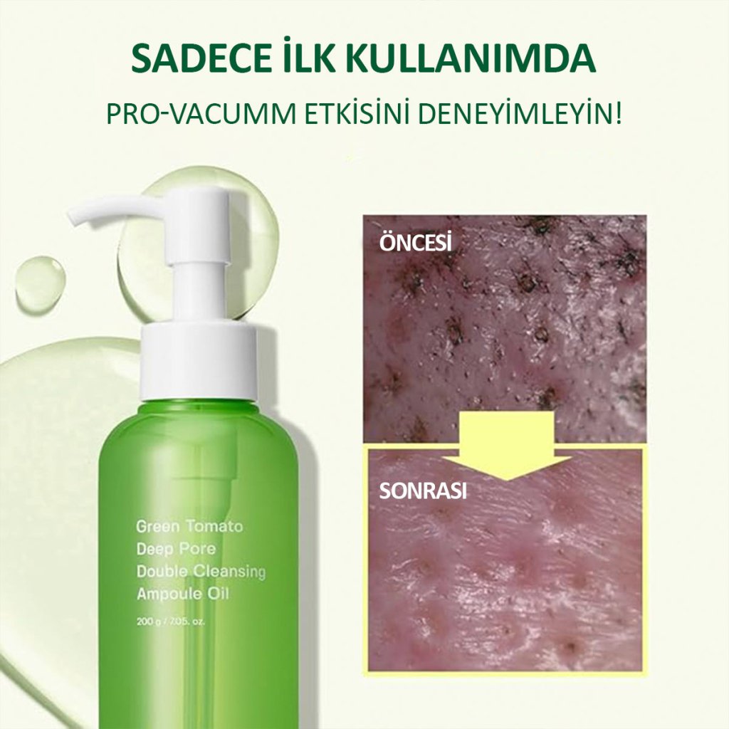 Sungboon Editor Green Tomato Double Cleansing Ampoule Oil / Yeşil Domates Özlü Çift Etkili Temizleme Yağı - SUNGBOON EDITOR - Vionine