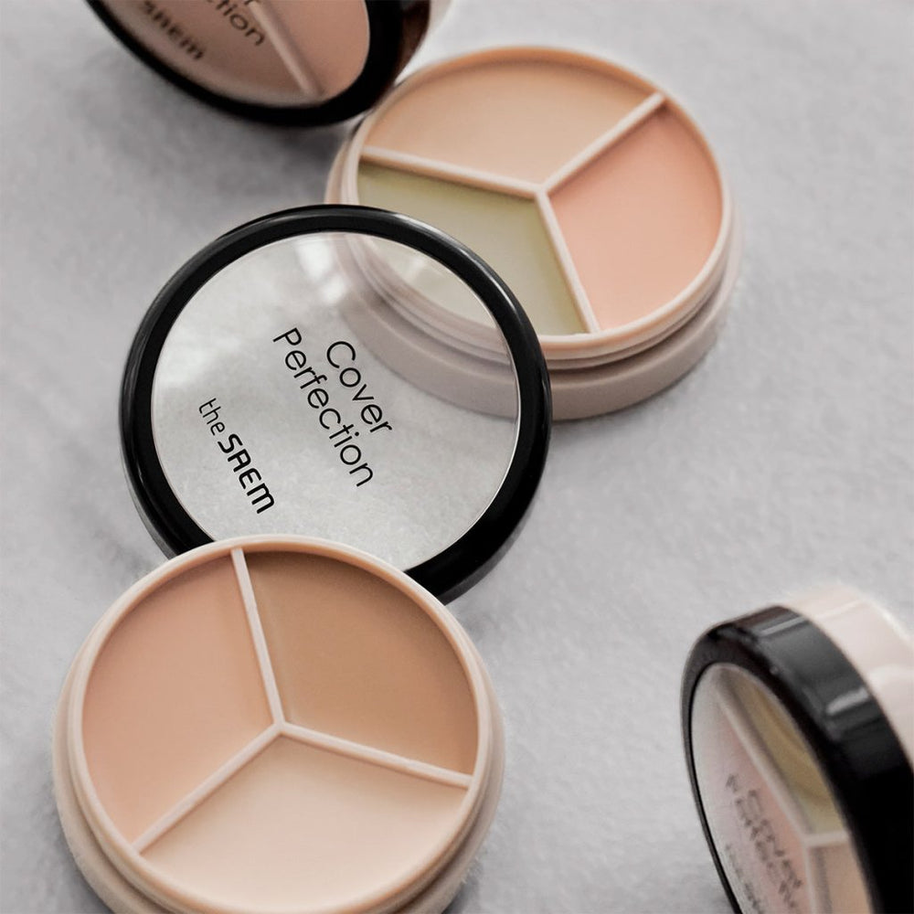 The Saem Cover Perfection Triple Pot 3'lü Kapatıcı Paleti - 03 Correct Up Beige - The Saem - Vionine
