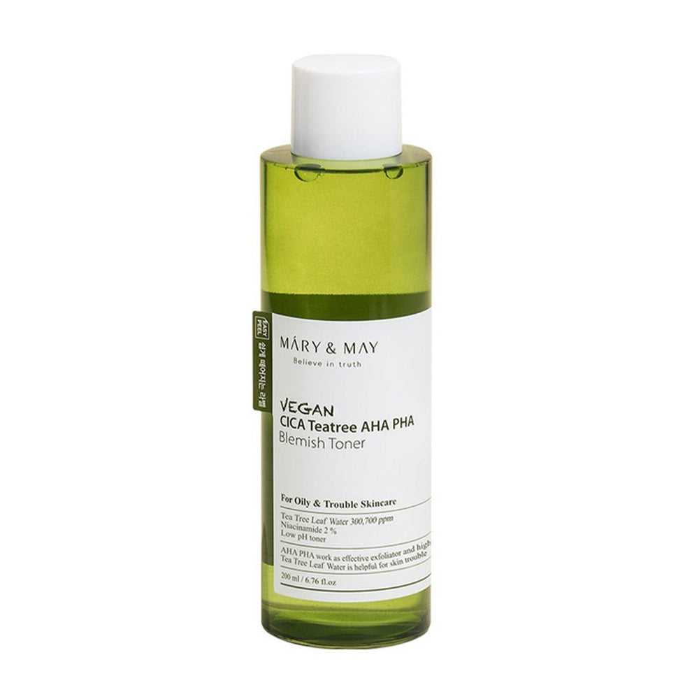 Vegan Peeling Etkili Yatıştırıcı CICA Tea Tree AHA PHA Toner 200 mL - Mary & May - Vionine