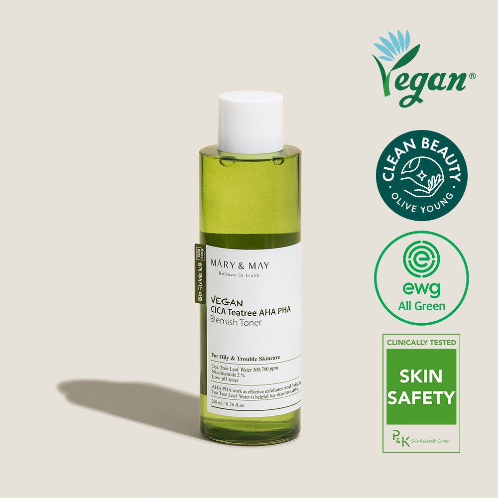 Vegan Peeling Etkili Yatıştırıcı CICA Tea Tree AHA PHA Toner 200 mL - Mary & May - Vionine