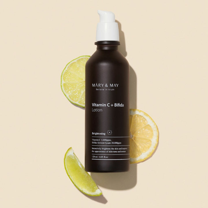 Vitamine C + Bifida Lotion Cilt Bariyerini Güçlendiren Leke Karşıtı ve Aydınlatıcı Losyon 120 mL - Mary & May - Vionine