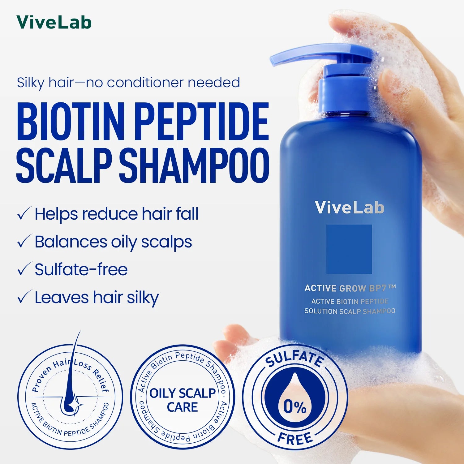 ViveLab Active Biotin Peptide Scalp Shampoo 550ml – product photo 6